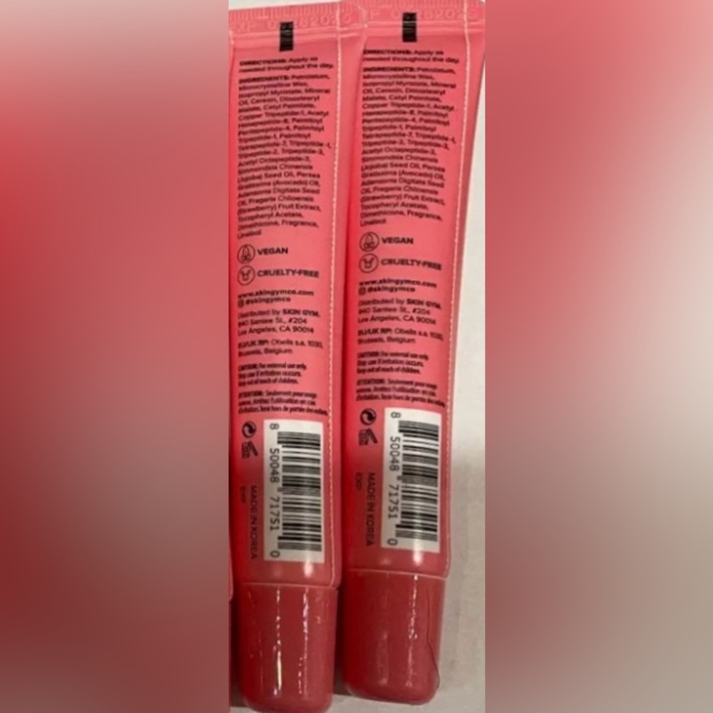 QTY 2 Lip Butter by SKIN GYM Scent: Peptide Berry Full Size Sealed New - Picture 2 of 3